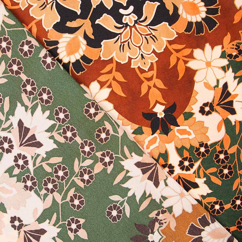 Satén Poliéster Folk Verde Botella - Ribes y Casals