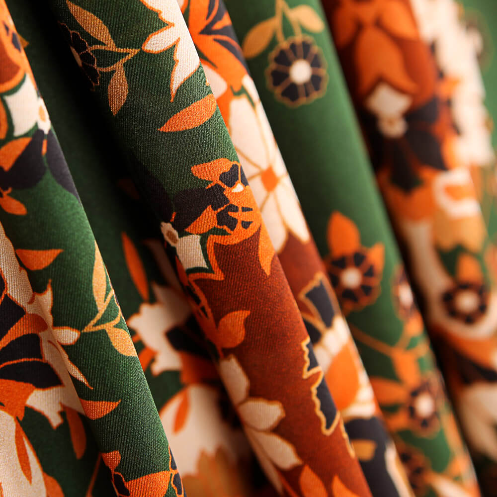 Satén Poliéster Folk Verde Botella - Ribes y Casals