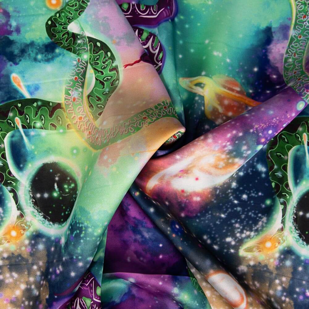 Satén Poliéster Serpientes Universo - Ribes y Casals