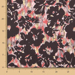 Satén Rayado Floral Negra - Ribes y Casals