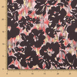 Satén Rayado Floral Negra - Ribes y Casals