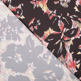 Satén Rayado Floral Negra - Ribes y Casals