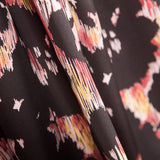 Satén Rayado Floral Negra - Ribes y Casals