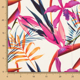 Satén Seda Natural Estampado Floral Fucsias - Ribes y Casals