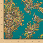 Satén Spandex Dibujo Brocado Verde Esmeralda - Ribes y Casals