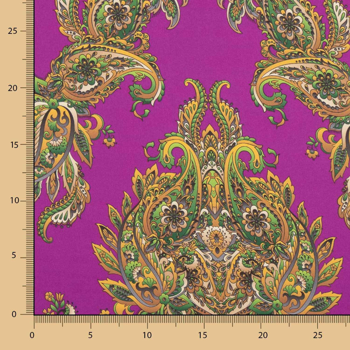 Satén Spandex Dibujo Brocado Fucsia - Ribes y Casals