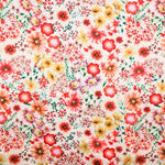 Satén Spandex Flor Cretonera Rojo - Ribes y Casals