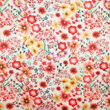 Satén Spandex Flor Cretonera Rojo - Ribes y Casals