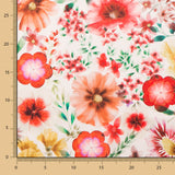 Satén Spandex Flor Cretonera Rojo - Ribes y Casals