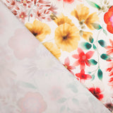 Satén Spandex Flor Cretonera Rojo - Ribes y Casals