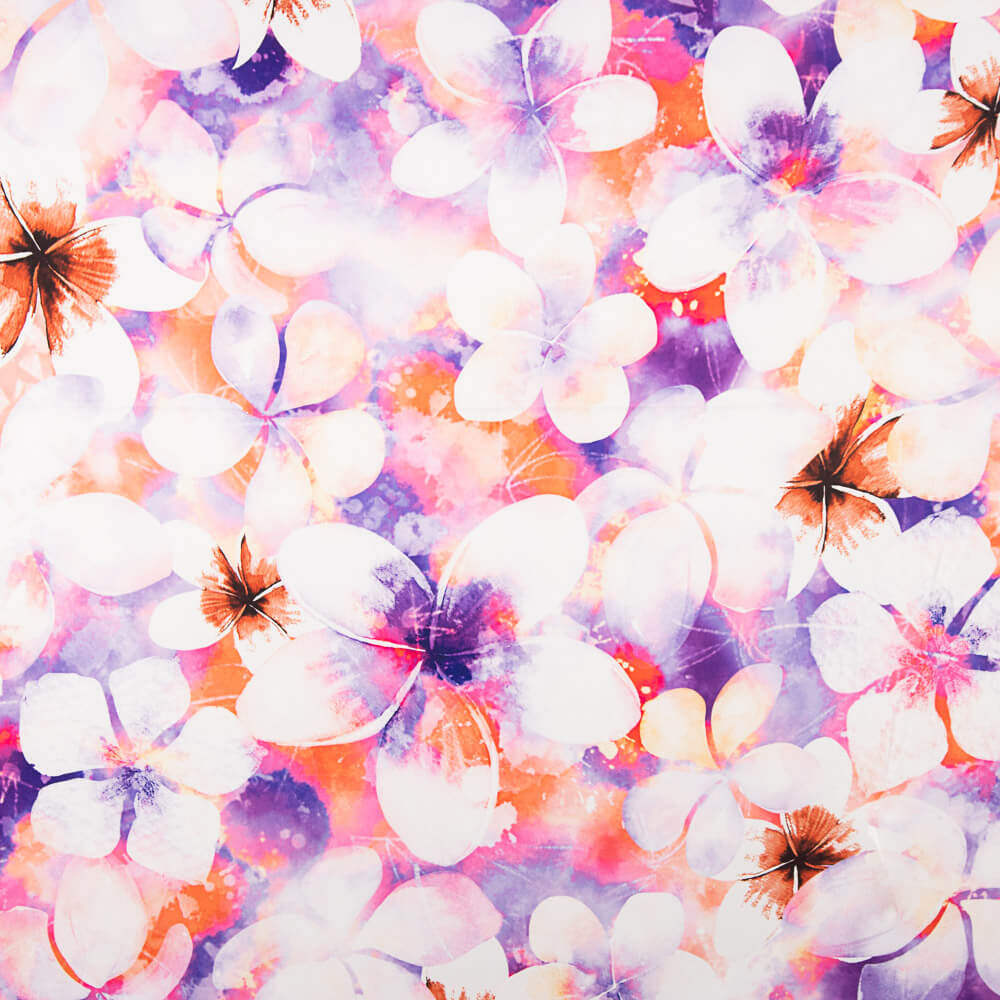 Satén Spandex Flor Malva - Ribes y Casals