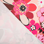 Satén Spandex Flor Pintura Rosa - Ribes y Casals