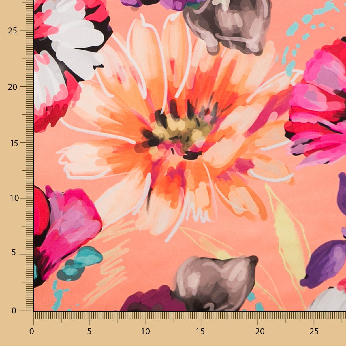 Satén Spandex Floral Rosa - Ribes y Casals