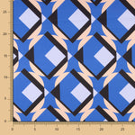 Satén Spandex Geo Maxi Azulón - Ribes y Casals