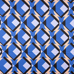 Satén Spandex Geo Maxi Azulón - Ribes y Casals