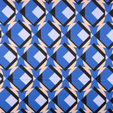 Satén Spandex Geo Maxi Azulón - Ribes y Casals