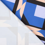 Satén Spandex Geo Maxi Azulón - Ribes y Casals