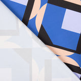 Satén Spandex Geo Maxi Azulón - Ribes y Casals