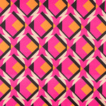 Satén Spandex Geo Maxi Fucsia - Ribes y Casals