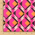 Satén Spandex Geo Maxi Fucsia - Ribes y Casals