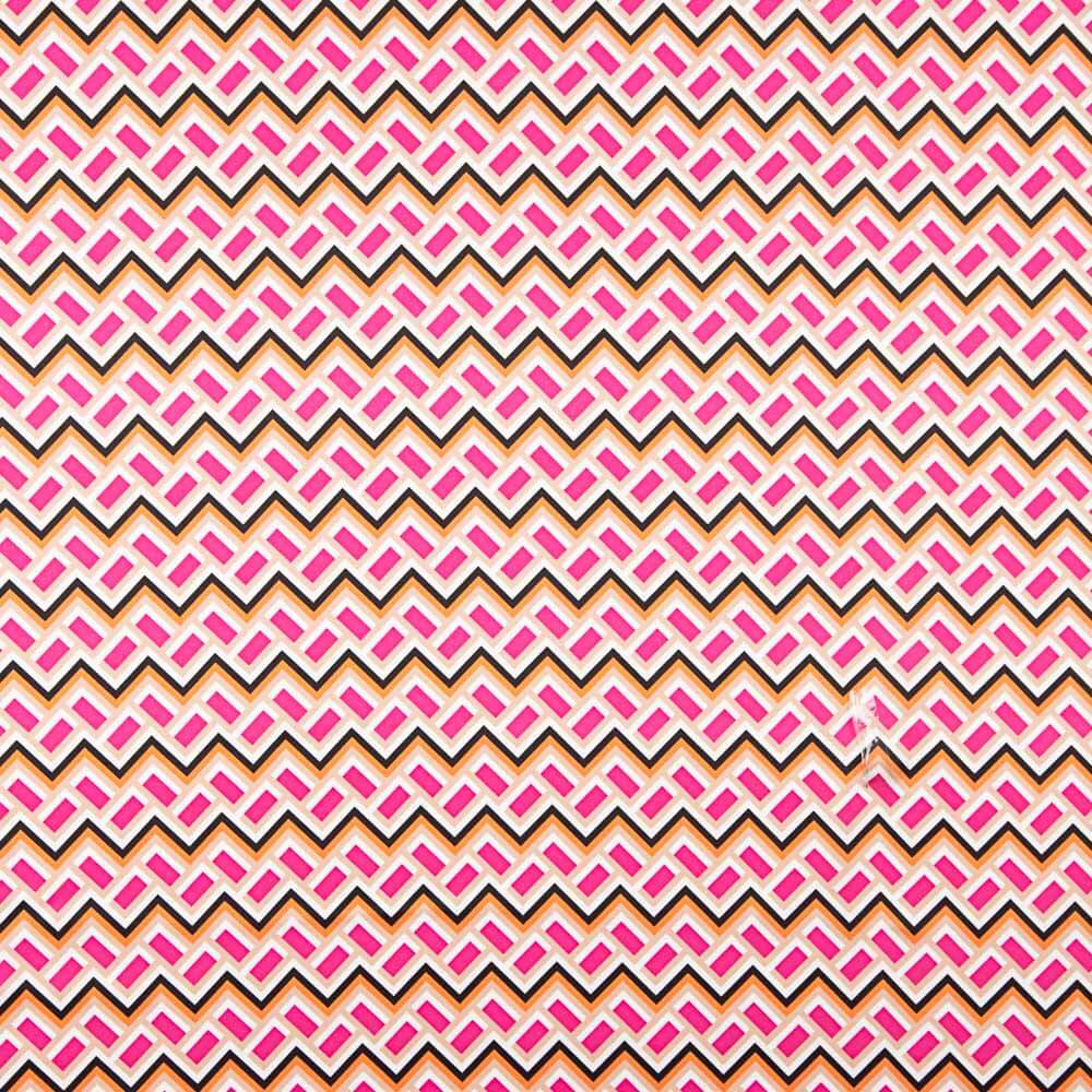 Satén Spandex Geo Mini Fucsia - Ribes y Casals