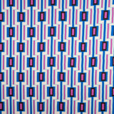 Satén Spandex Geométrico Azul - Ribes y Casals