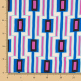 Satén Spandex Geométrico Azul - Ribes y Casals