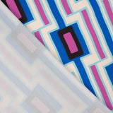 Satén Spandex Geométrico Azul - Ribes y Casals