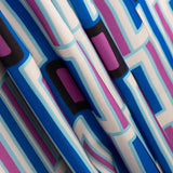 Satén Spandex Geométrico Azul - Ribes y Casals