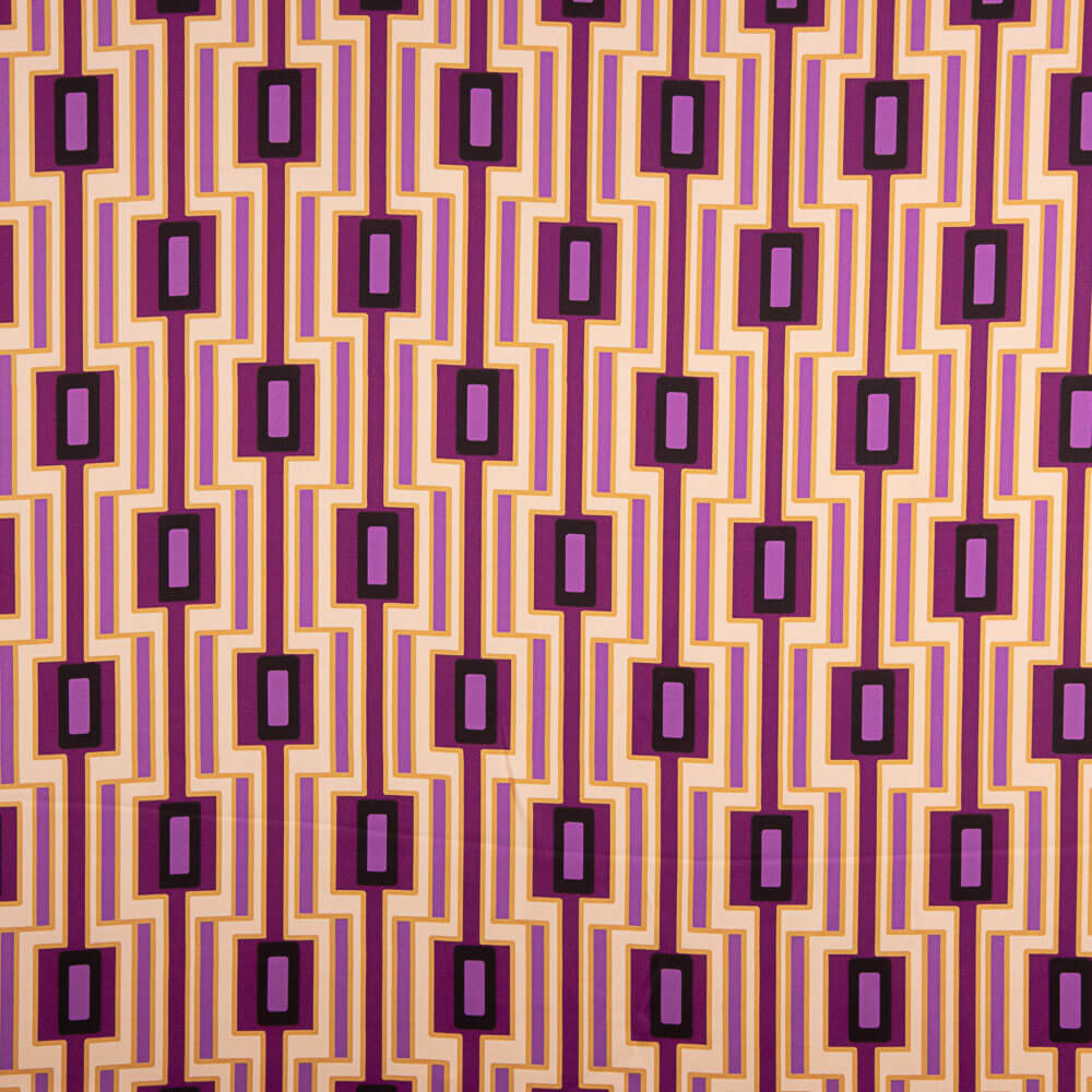 Satén Spandex Geométrico Magenta - Ribes y Casals