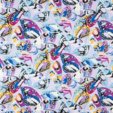 Satén Spandex Mariposas Malva - Ribes y Casals