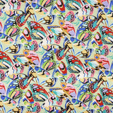 Satén Spandex Mariposas Pistacho - Ribes y Casals
