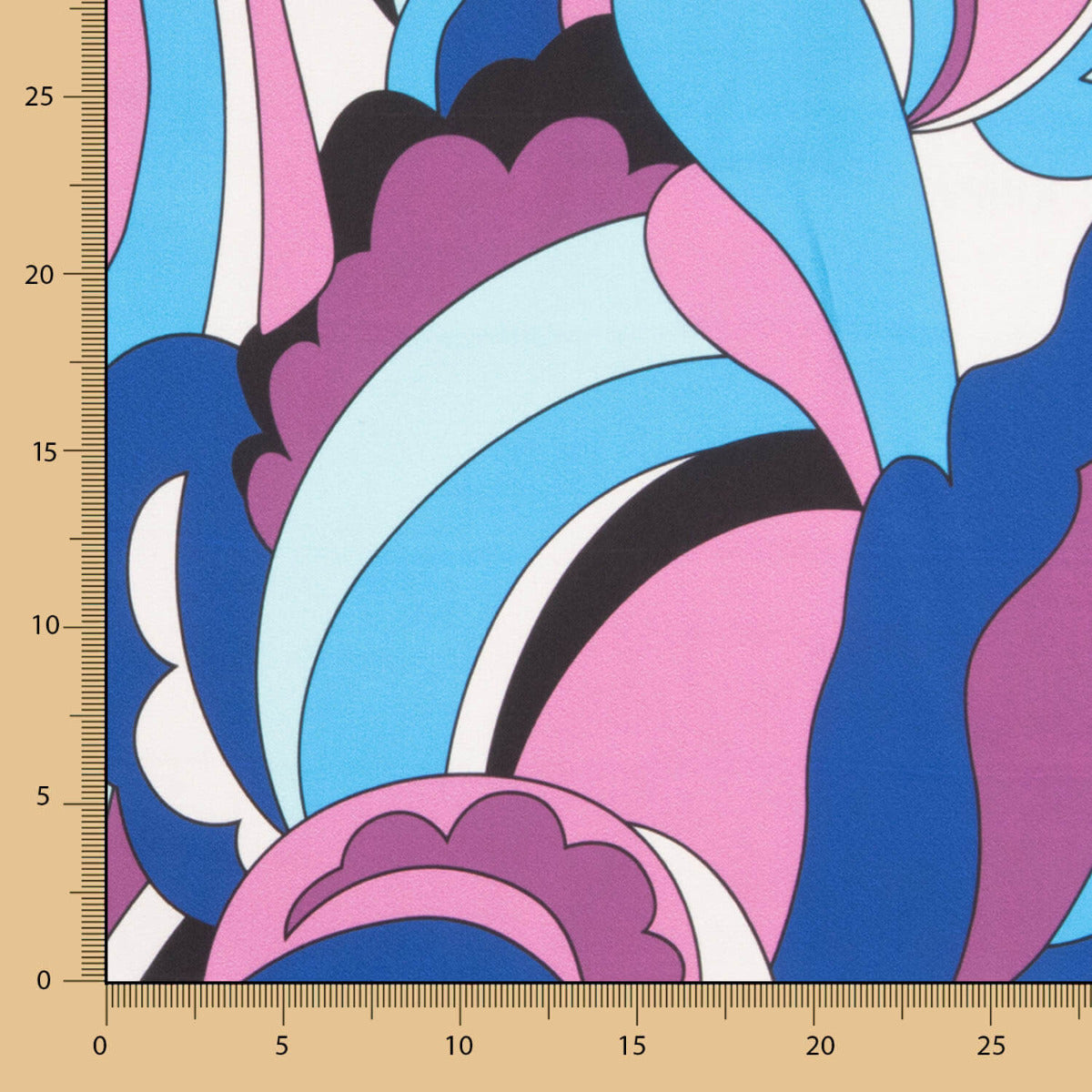 Satén Spandex Ondas Azules - Ribes y Casals