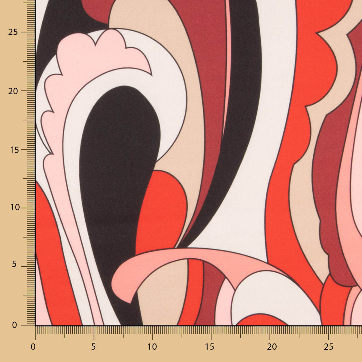 Satén Spandex Ondas Coral - Ribes y Casals