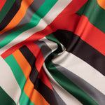 Satén Spandex Rayados Naranjas - Ribes y Casals