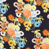 Satén Viscosa Tropical Azul Noche - Ribes y Casals