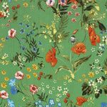Satén Bambula Floral Verde - Ribes y Casals