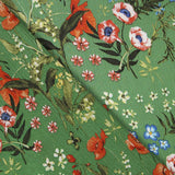 Satén Bambula Floral Verde - Ribes y Casals