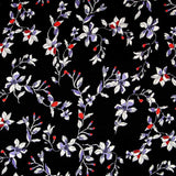Satén Crepe Floral Azul - Ribes y Casals