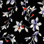 Satén Crepe Floral Azul - Ribes y Casals