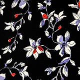 Satén Crepe Floral Azul - Ribes y Casals