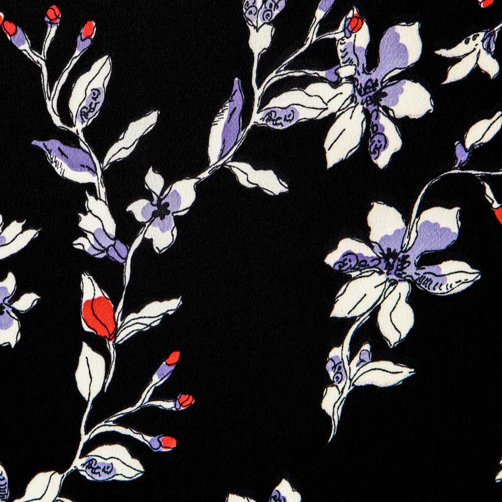 Satén Crepe Floral Azul - Ribes y Casals