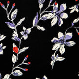 Satén Crepe Floral Azul - Ribes y Casals