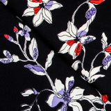 Satén Crepe Floral Azul - Ribes y Casals