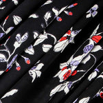 Satén Crepe Floral Azul - Ribes y Casals