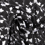 Satén Estampado Hojas Blancas - Ribes y Casals
