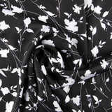 Satén Estampado Hojas Blancas - Ribes y Casals