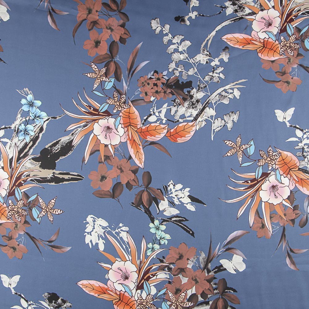 Satén Estampado Tropic Marino - Ribes y Casals
