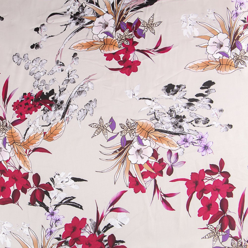 Satén Estampado Tropic Perla - Ribes y Casals