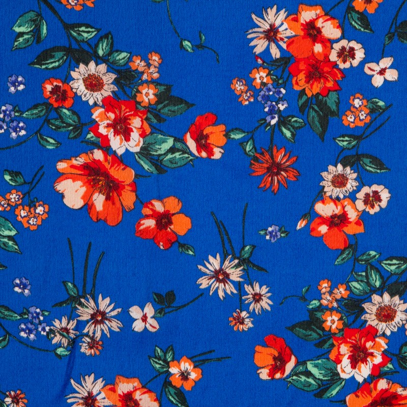 Satén Floral Asia Azul - Ribes y Casals